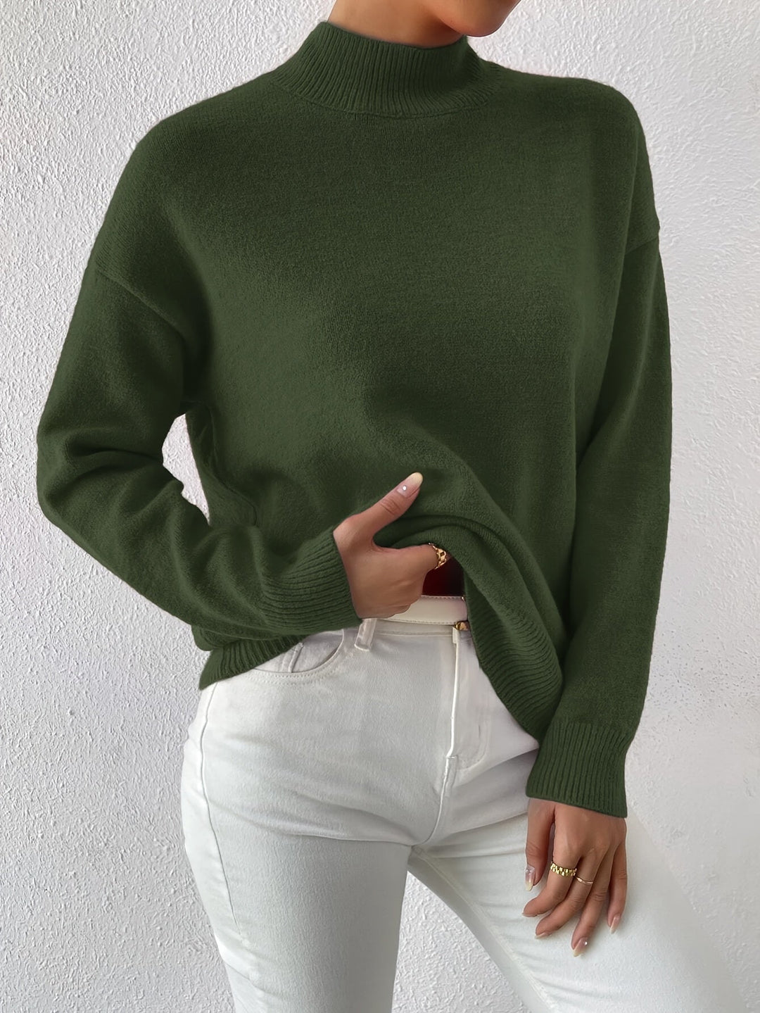 Lowri high neck knitted jumper – image 29