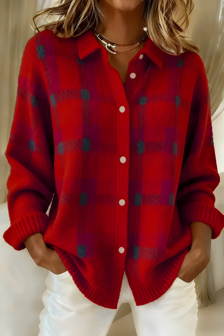 Eliza plaid oversized cardigan – image 2