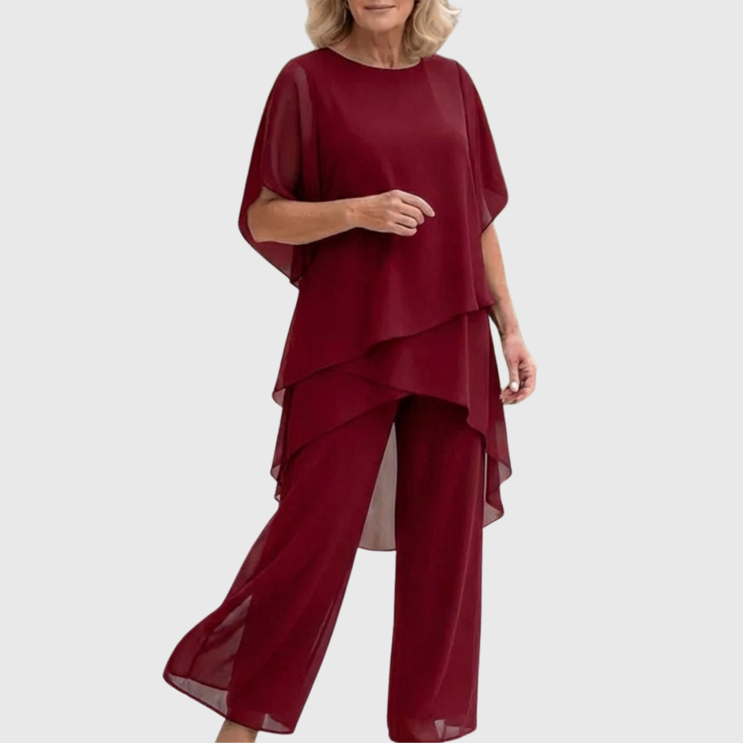 Margaret draped top and wide leg trouser set – image 6