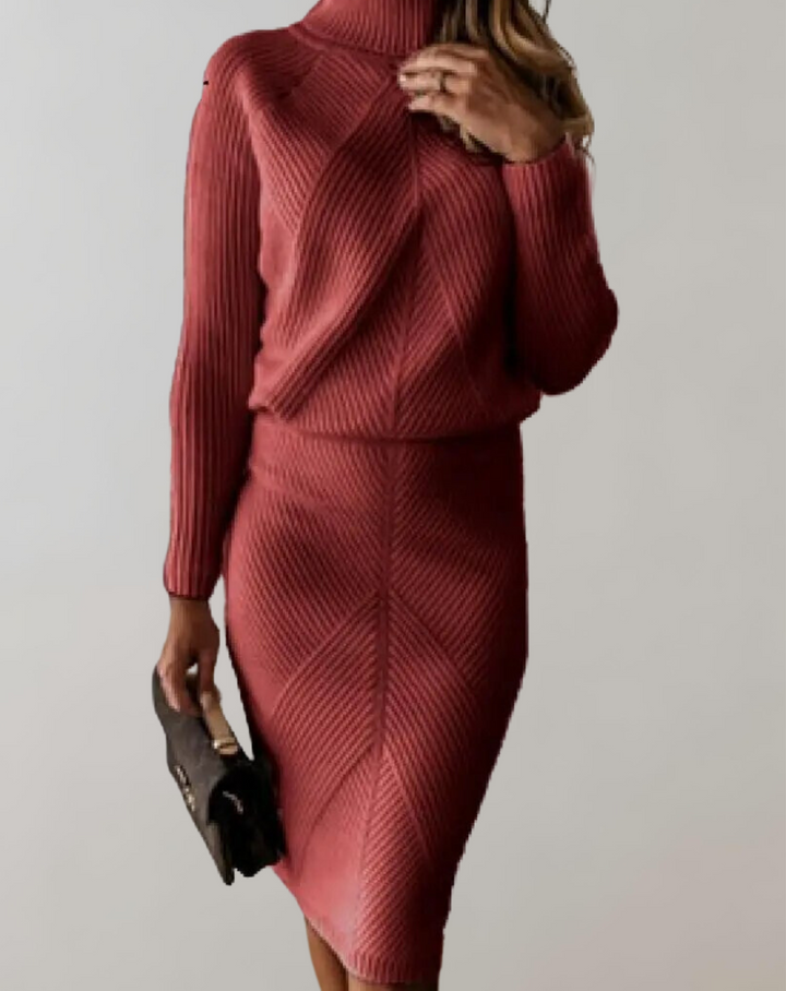 Lucinda roll neck jumper and slim skirt co-ord