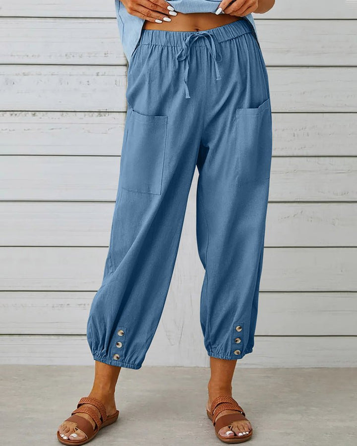 Lusa high waisted straight leg trousers with pockets