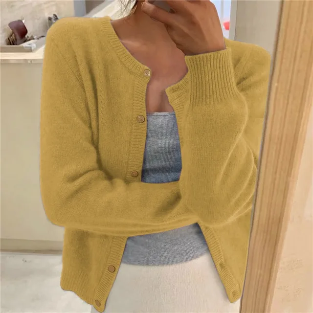 Eirlys feather soft crew neck cardigan – image 6