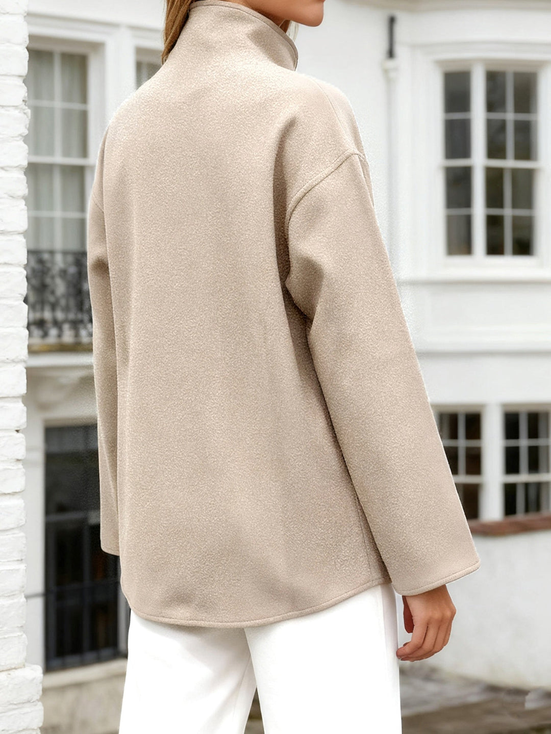 Molly cropped stand collar pea coat – image 5