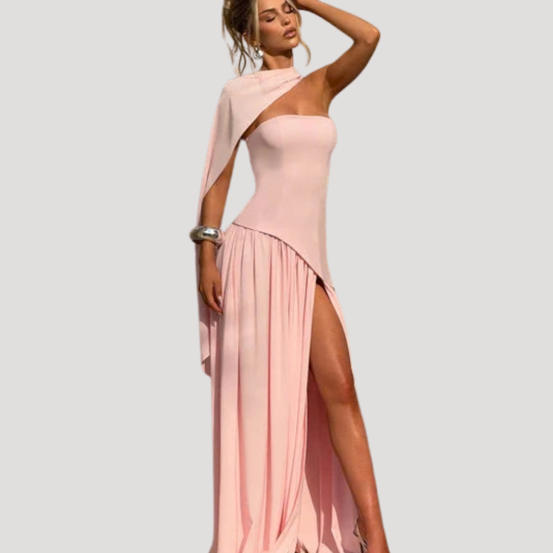 Bonnie strapless maxi dress with choker neck – image 48