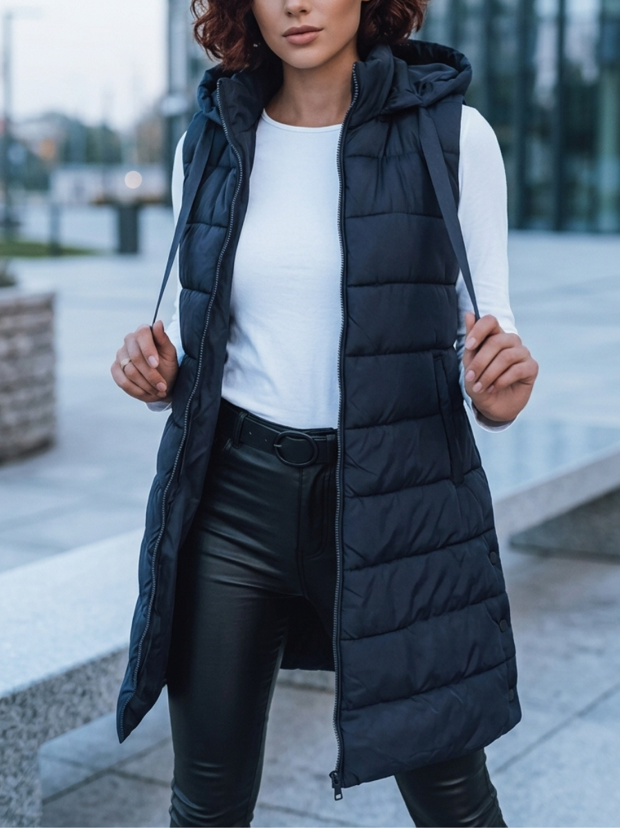 Sidonie long hooded puffer gilet – image 5