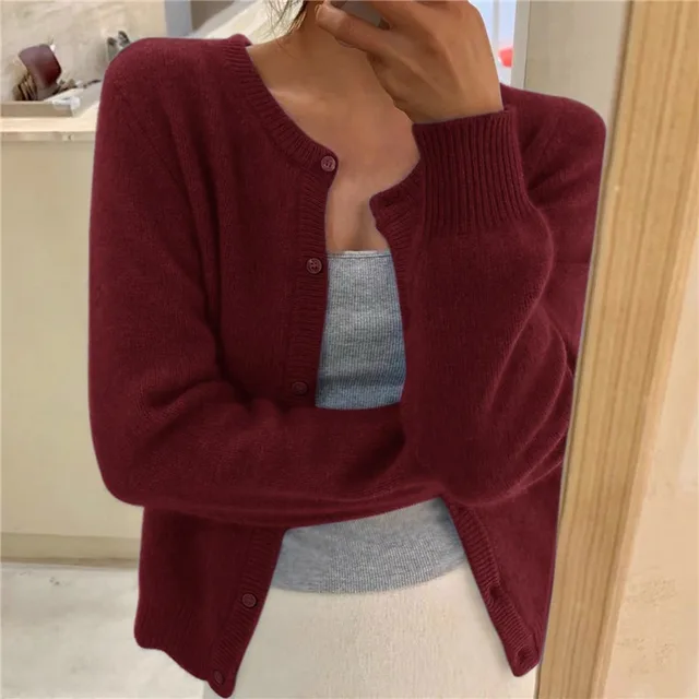 Eirlys feather soft crew neck cardigan – image 7