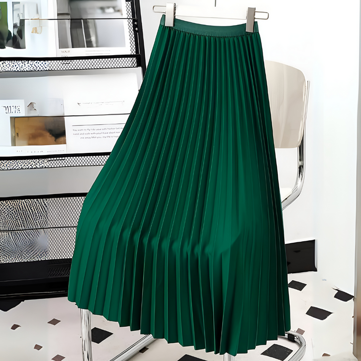 Iris satin pleated midi skirt – image 7