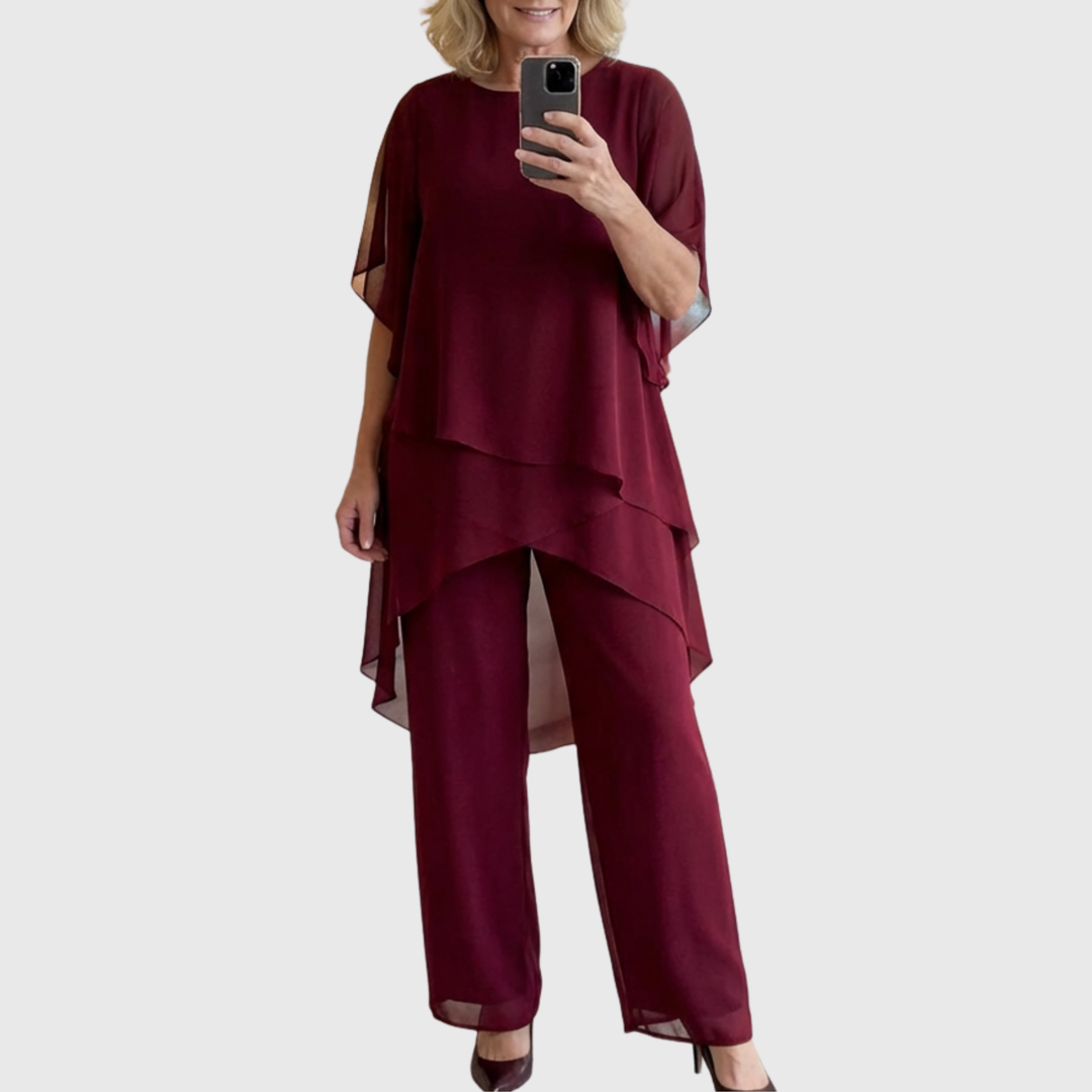 Margaret draped top and wide leg trouser set – image 7