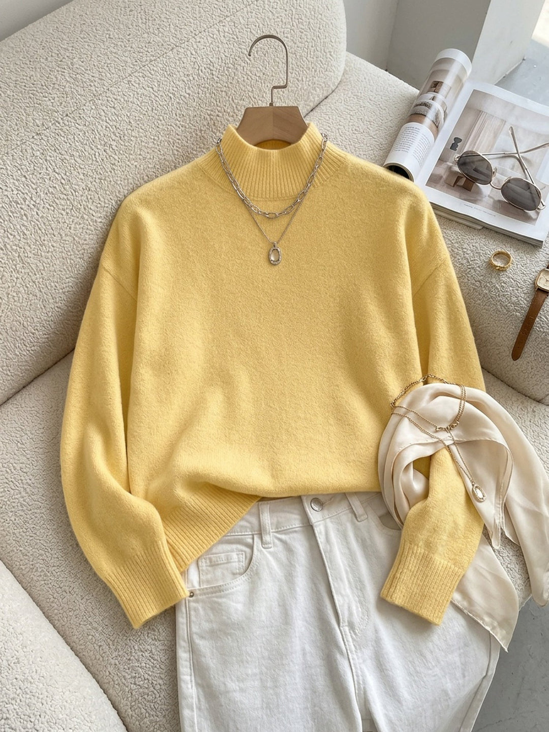 Lowri high neck knitted jumper – image 45