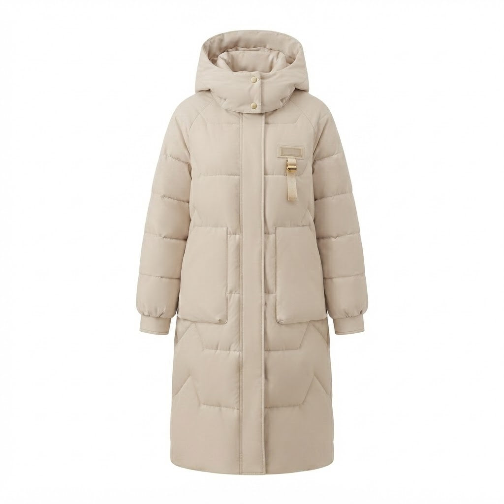 Gwenna long winter coat with oversized hood – image 8
