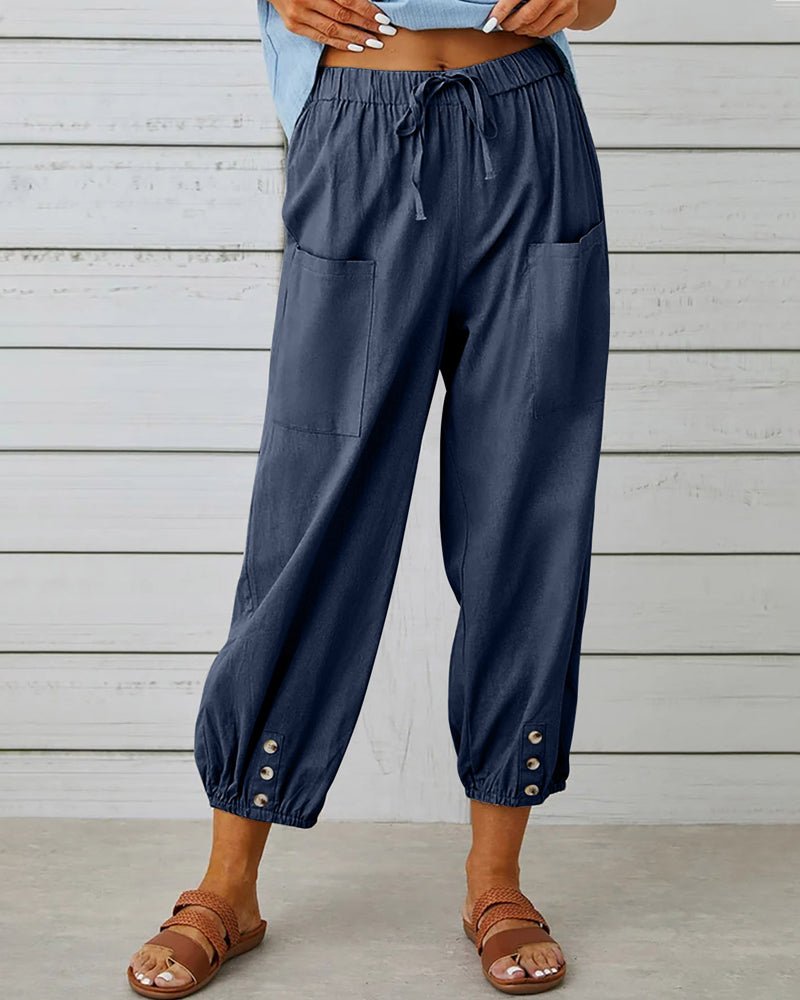 Lusa high waisted straight leg trousers with pockets – image 2