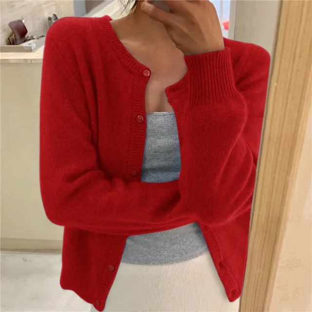 Eirlys feather soft crew neck cardigan – image 8