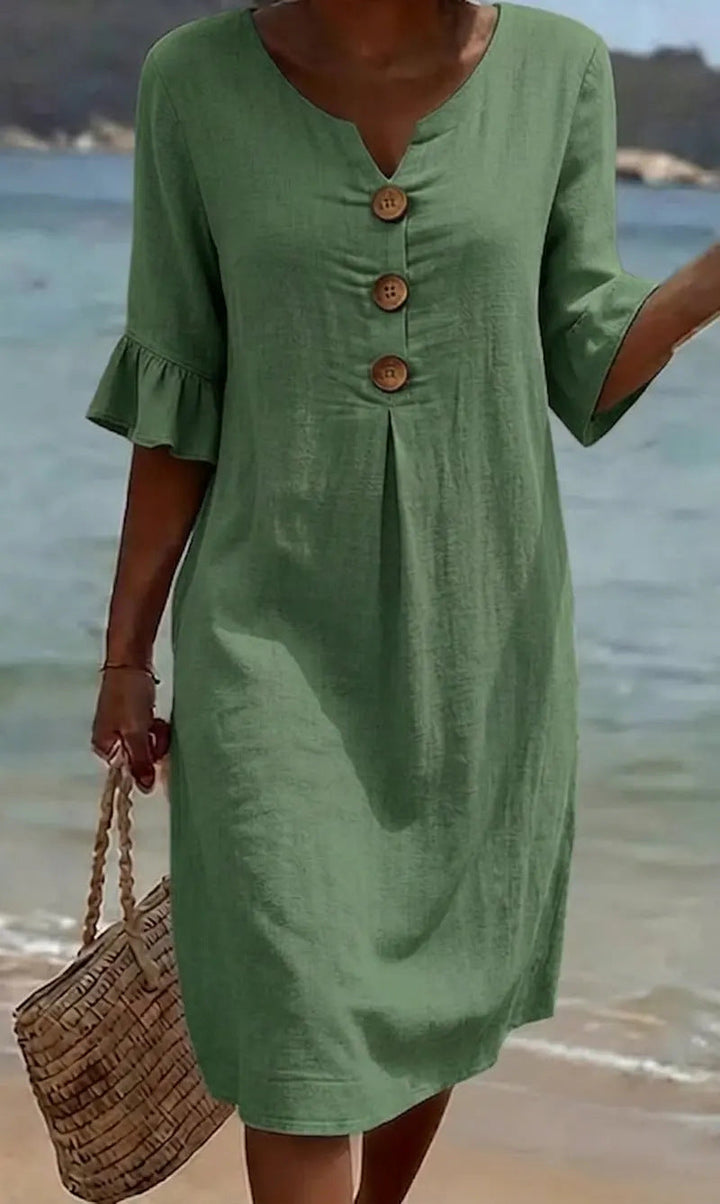 Evangeline button front loose fit dress – image 3