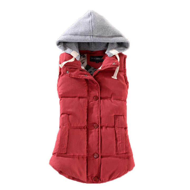 Oona contrast hood fitted quilted gilet – image 5