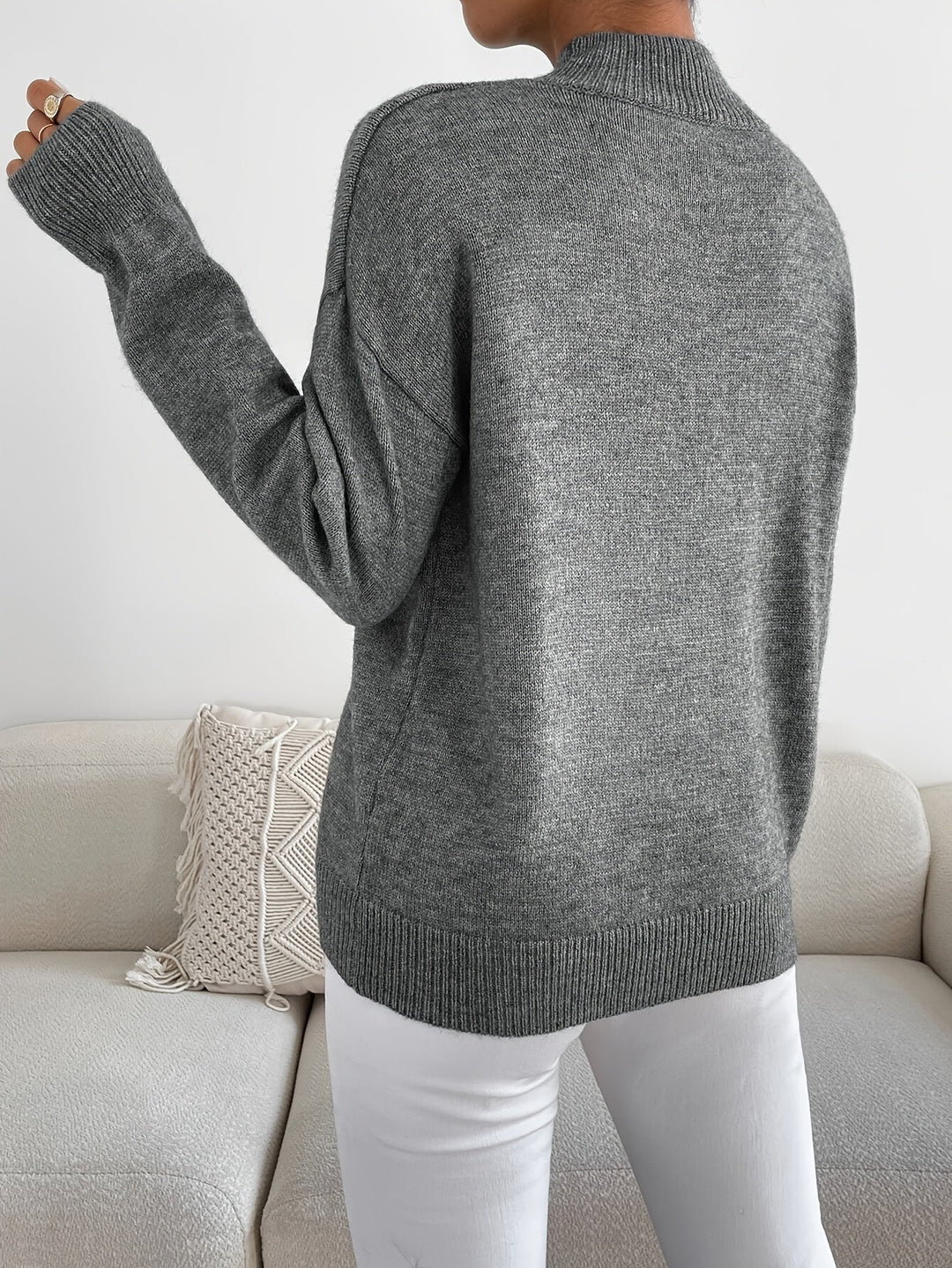 Lowri high neck knitted jumper – image 17