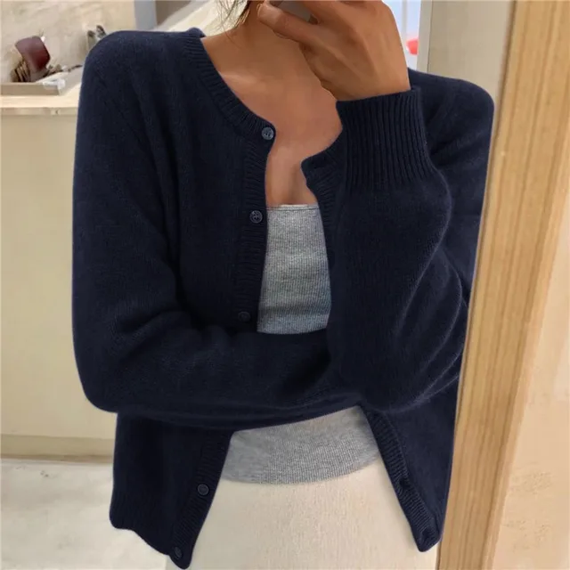Eirlys feather soft crew neck cardigan – image 9