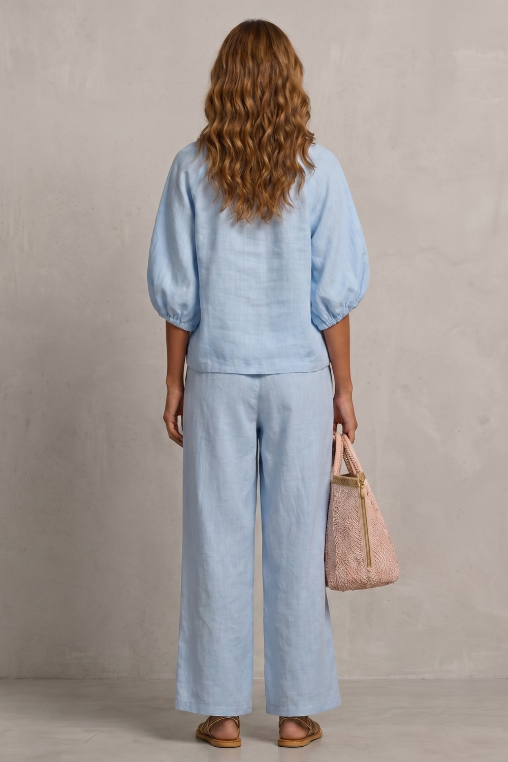 Felicity zip front puff sleeve trouser set – image 4