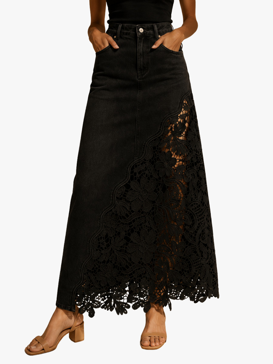 Millicent floral lace maxi skirt