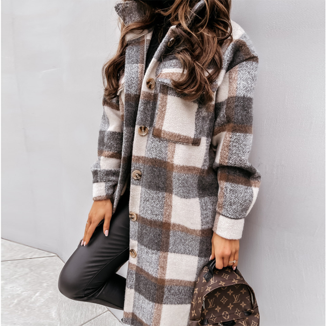 Gemma long check coat – image 5