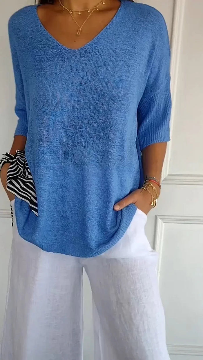 Clemence v neck knit top – image 2