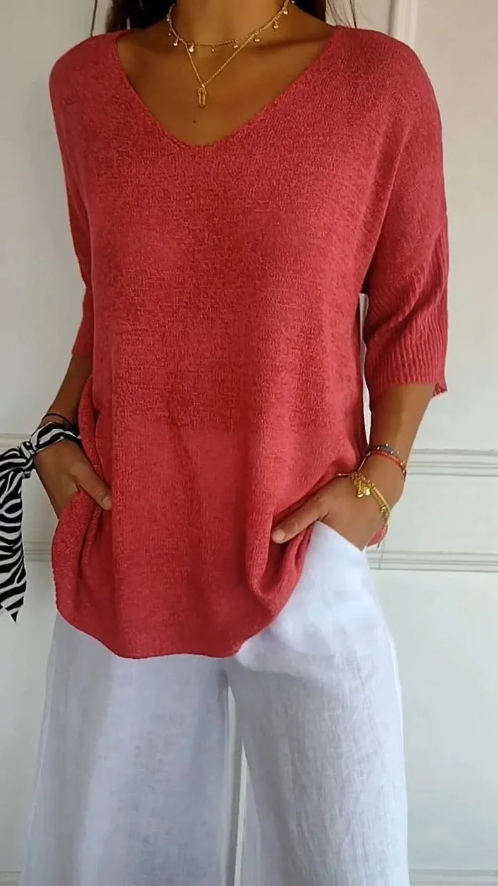 Clemence v neck knit top