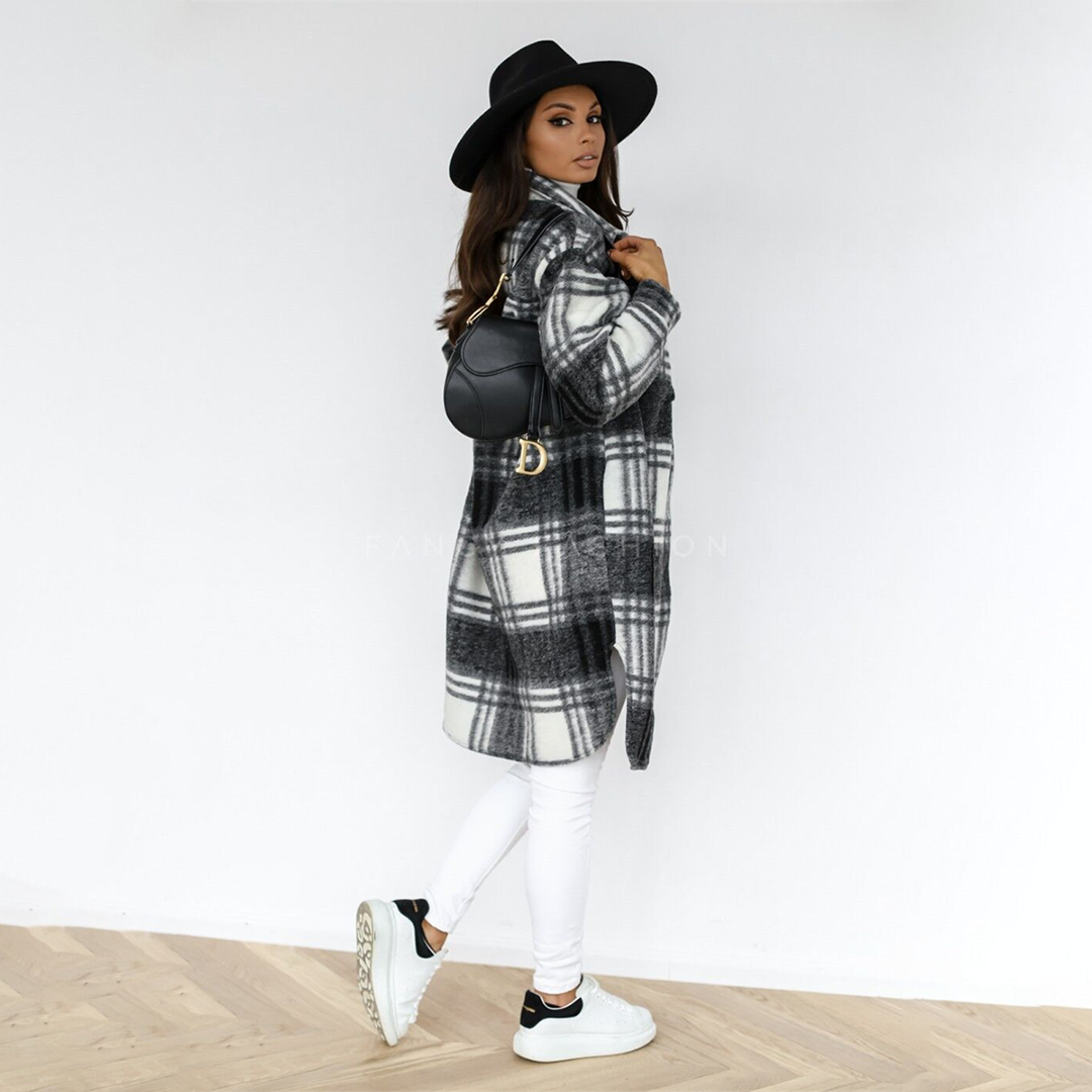 Gemma long check coat