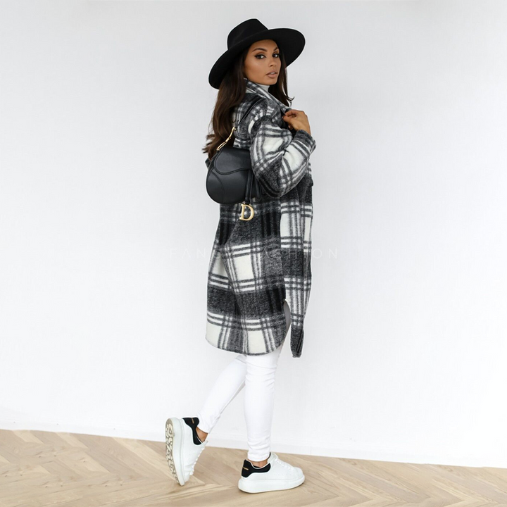 Gemma long check coat