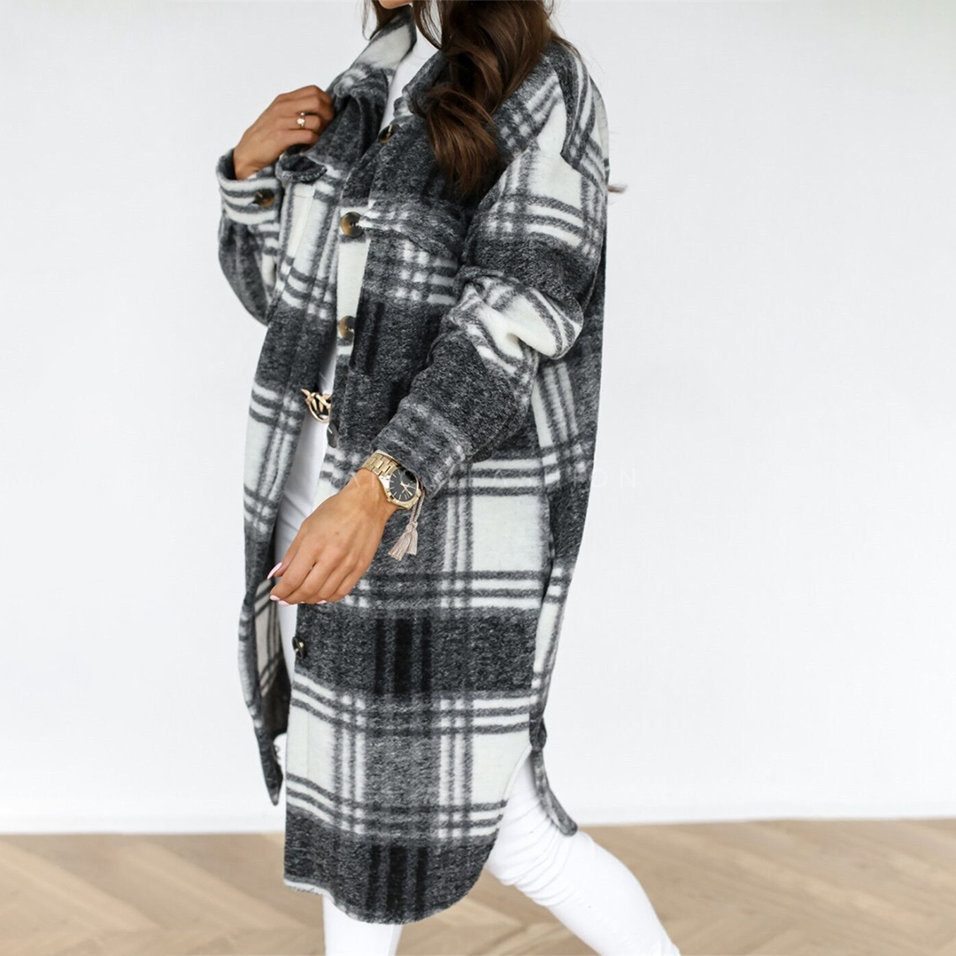 Gemma long check coat – image 8