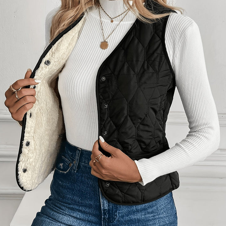 Tallulah reversible quilted gilet with sherpa lining