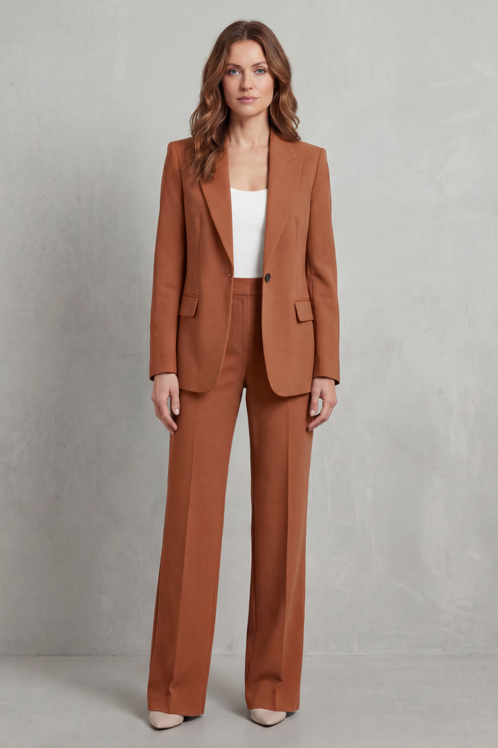 Camelia single button blazer and straight leg trouser suit – image 10