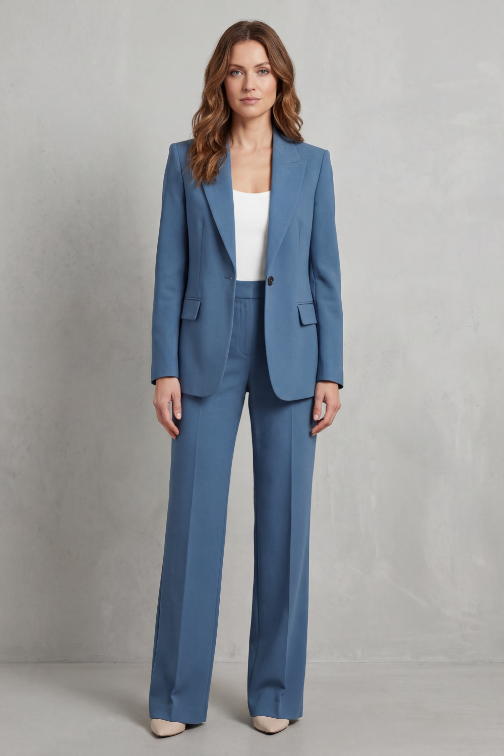 Camelia single button blazer and straight leg trouser suit – image 2