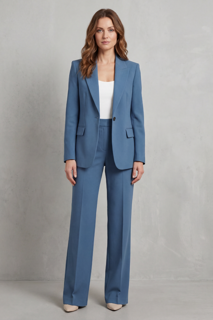 Camelia single button blazer and straight leg trouser suit – image 2