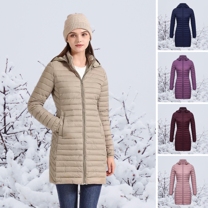 Zennor ultralight long hooded puffer parka – image 2