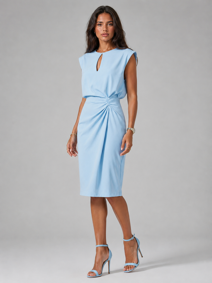 Primrose keyhole neck ruched midi dress – image 6