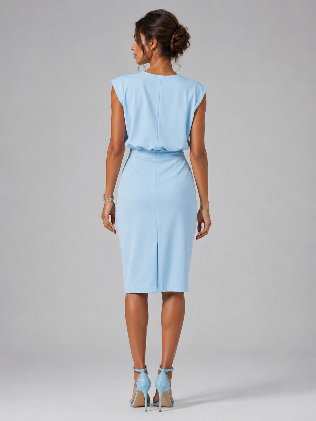 Primrose keyhole neck ruched midi dress – image 5