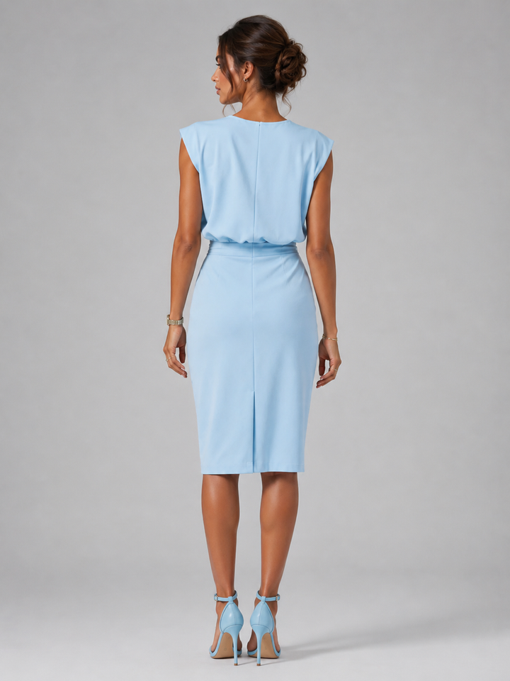 Primrose keyhole neck ruched midi dress – image 5
