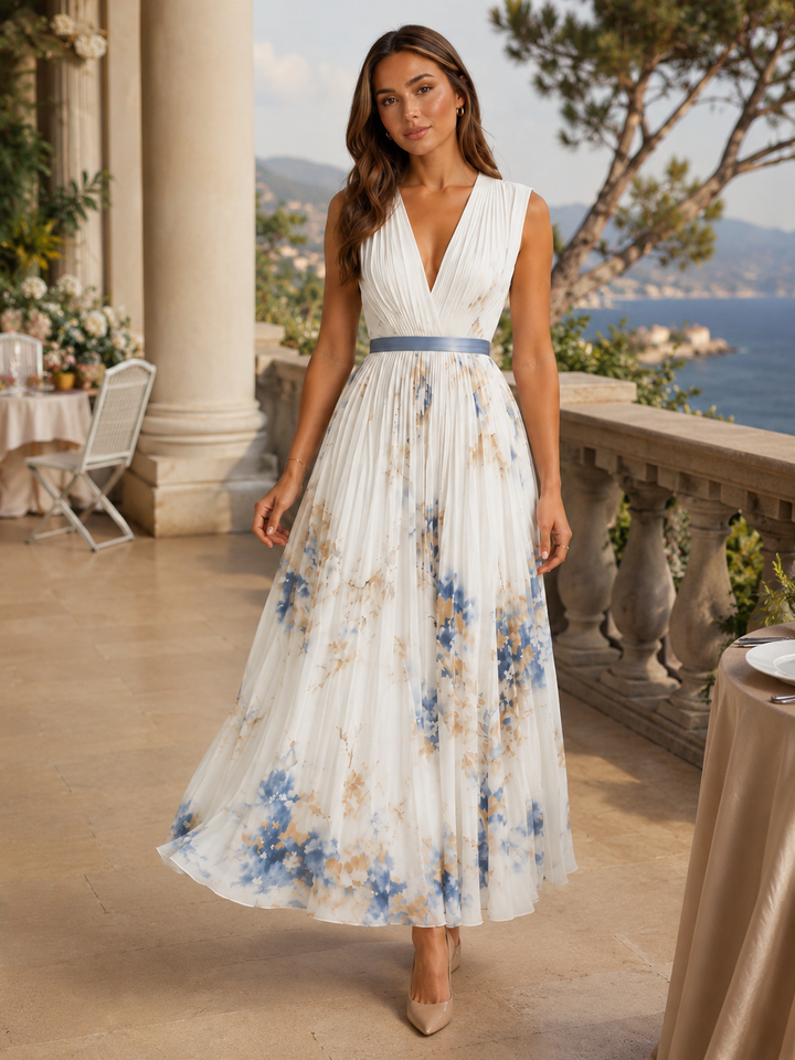 Posy floral pleated a line maxi dress – image 5