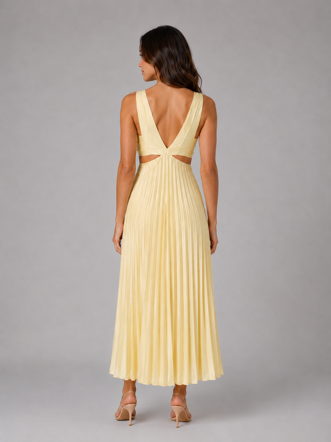 Delphine pleated cut out midi dress – image 3