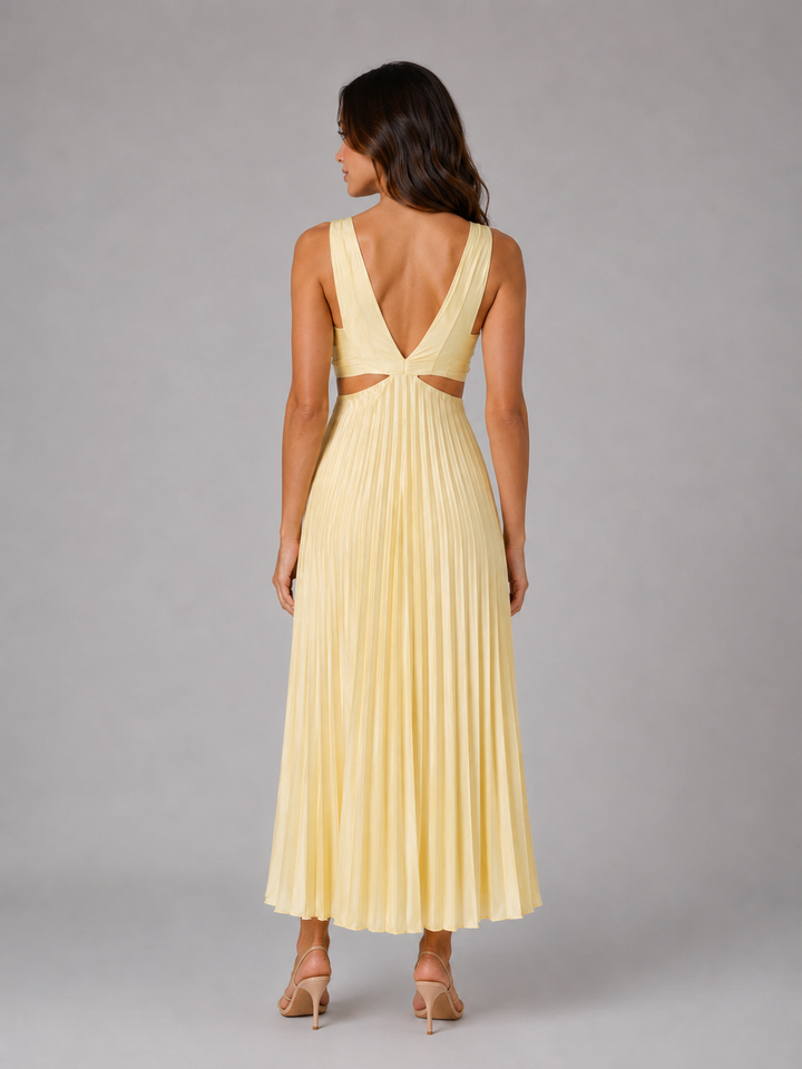 Delphine pleated cut out midi dress – image 3