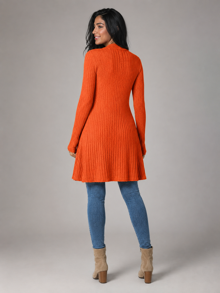 Della ribbed open front longline cardigan – image 9