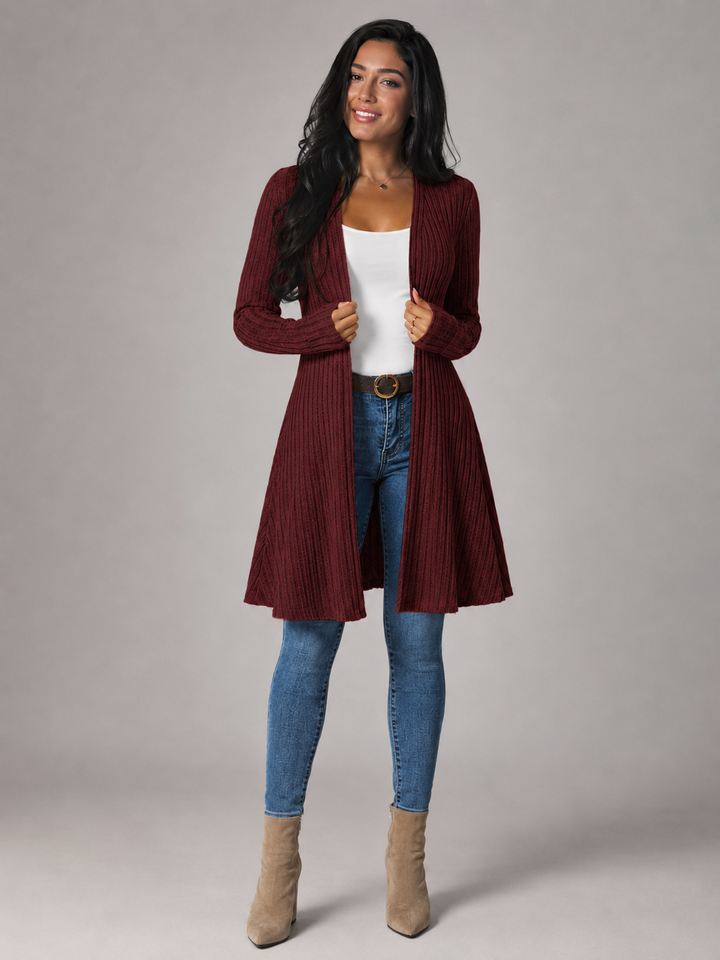Della ribbed open front longline cardigan – image 5