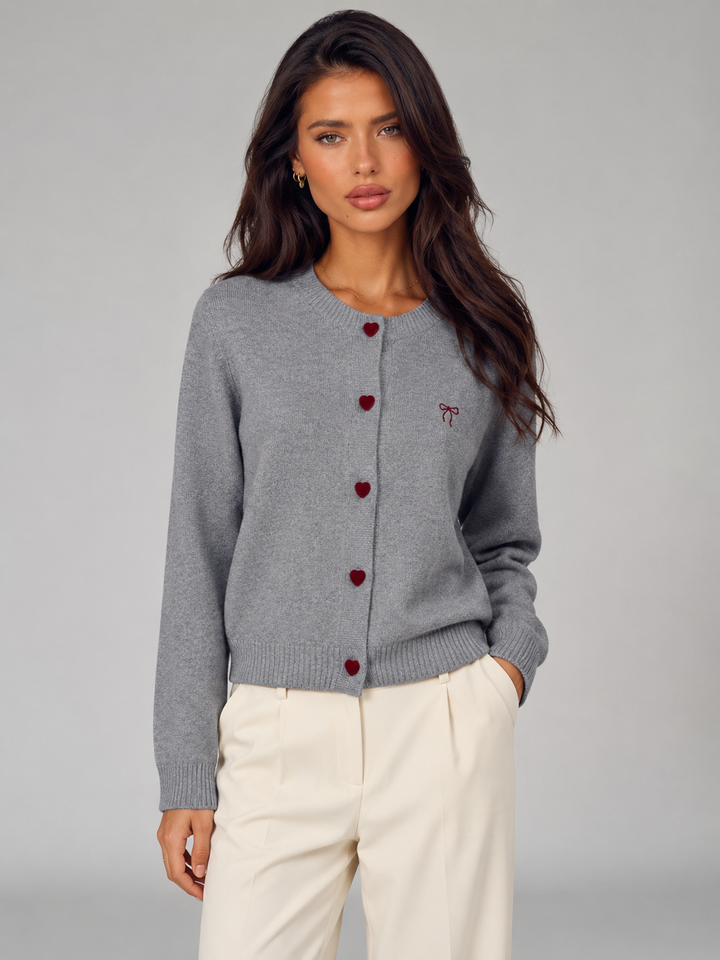 Annika heart button cardigan sweater