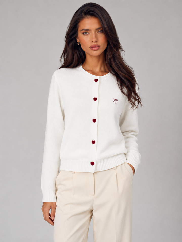 Annika heart button cardigan sweater – image 4
