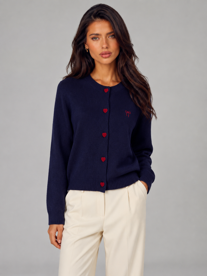 Annika heart button cardigan sweater – image 3