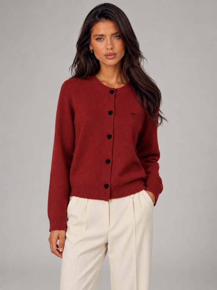 Annika heart button cardigan sweater – image 2