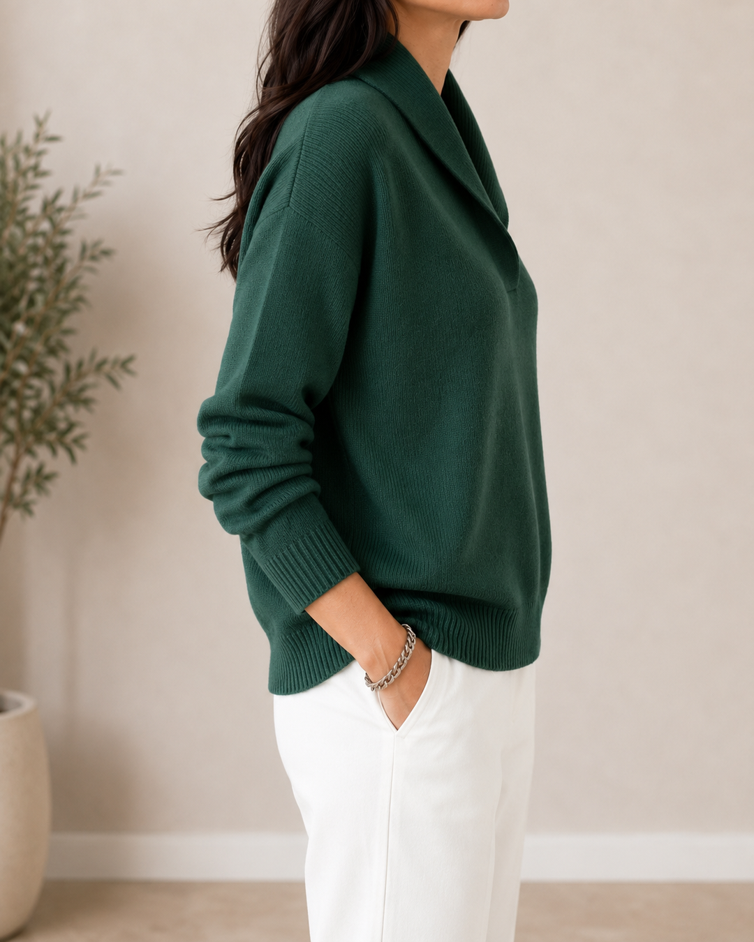 Bernadette relaxed V neck jumper – image 10