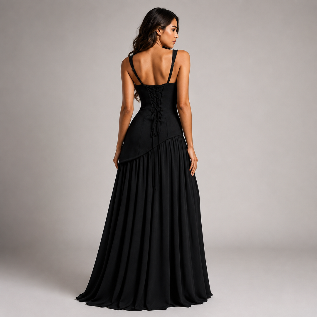 Alba satin look maxi dress with side slit – image 10
