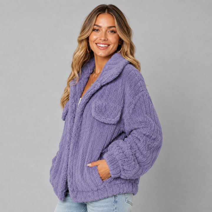 Clover ribbed teddy fleece jacket – image 3