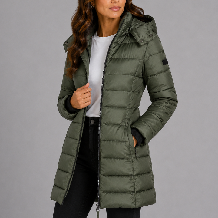 Honor longline hooded quilted puffer coat – image 3
