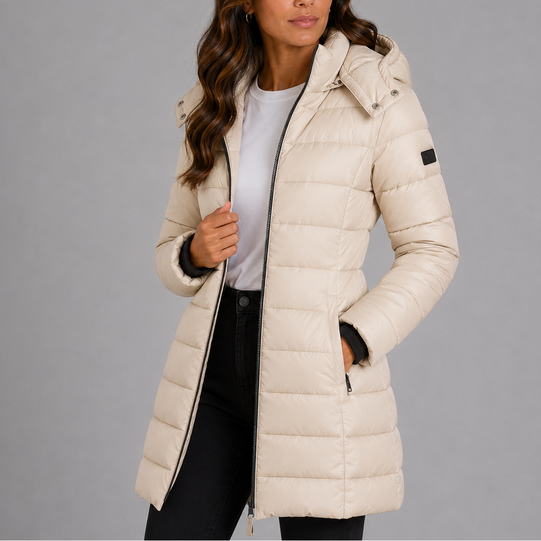 Honor longline hooded quilted puffer coat – image 4